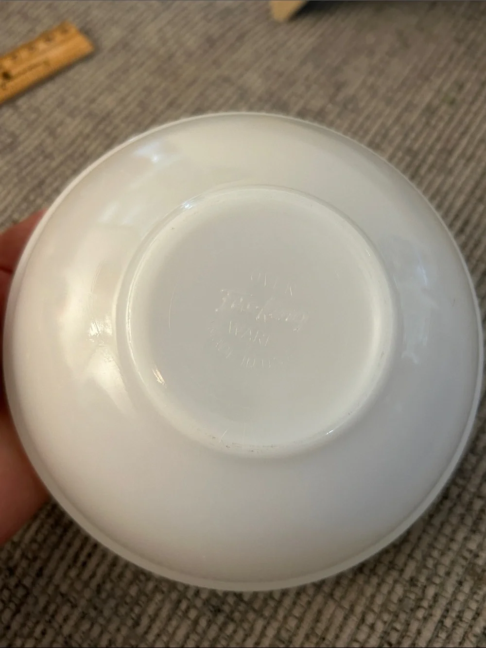 Fire King white bowl oven ware made USA vintage colonial kitchen anchorwhite